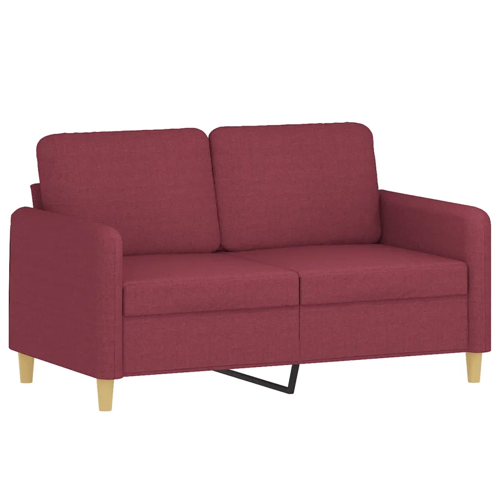 Set di Divani 4 pz con Cuscini Rosso Vino in Tessuto 3202068