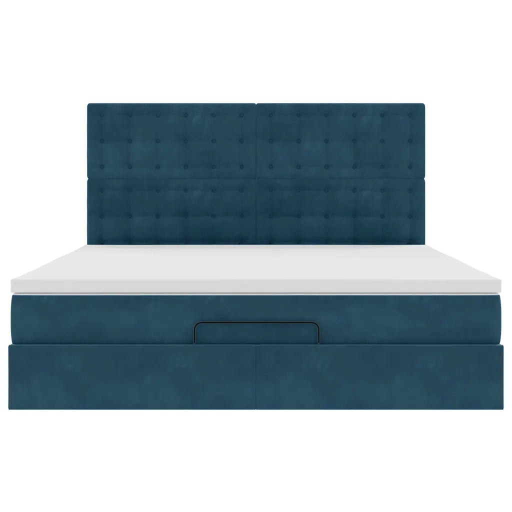 Struttura Letto Pouf con Materassi 160x200 cm Velluto 3313629