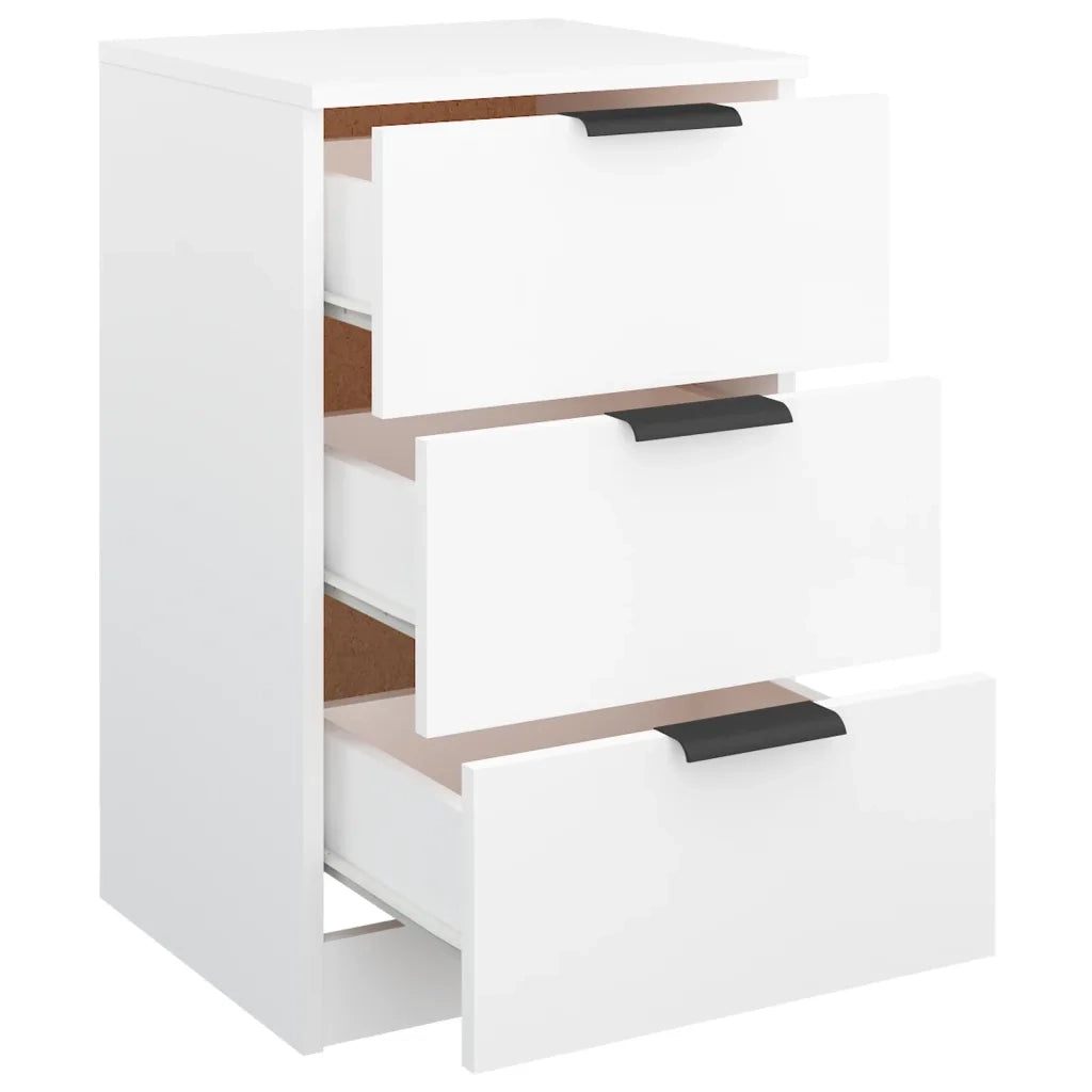 Comodini 2 pz-Set di 2 Tavolino da notte Bianchi 40x36x65 cm