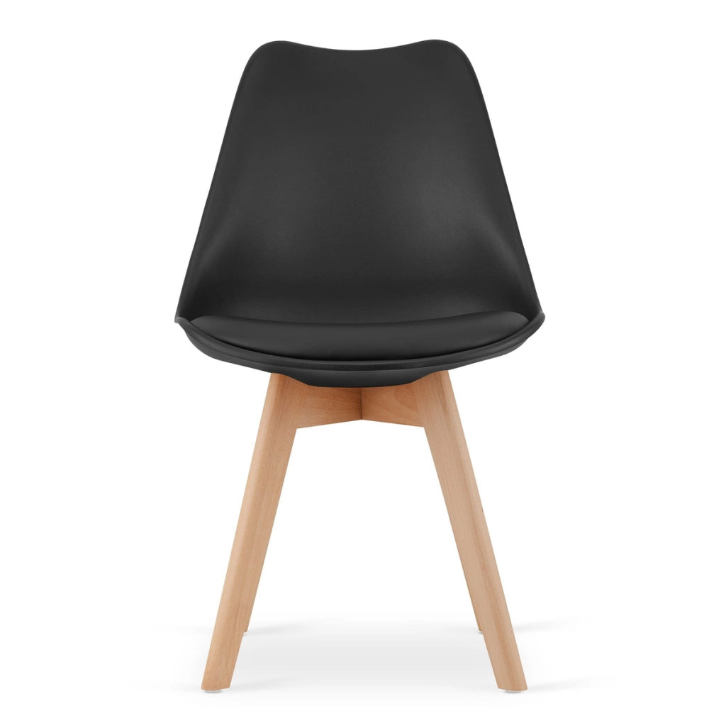 Set di 2 sedie Mark nere con gambe in faggio