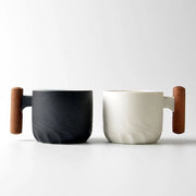 Set di Caffè da 2 pezzi con Maniglia in Legno - 70 ml