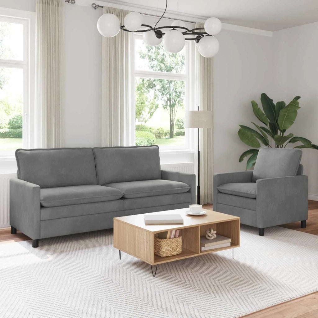 Set di divani 2 pcs Grigio Scuro Velluto 3417110