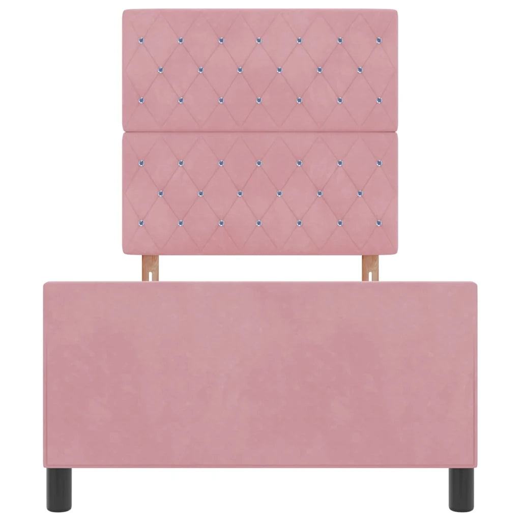 Letto a molle con testiera Rosa 90 x 190 cm Velluto 3344848