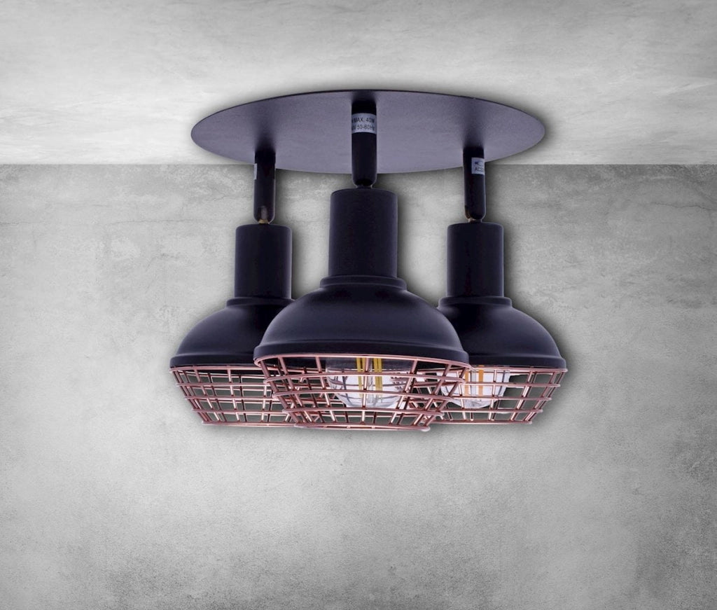 Plafoniera Milagro Logan ML4612 3xE14 nero/oro metallo