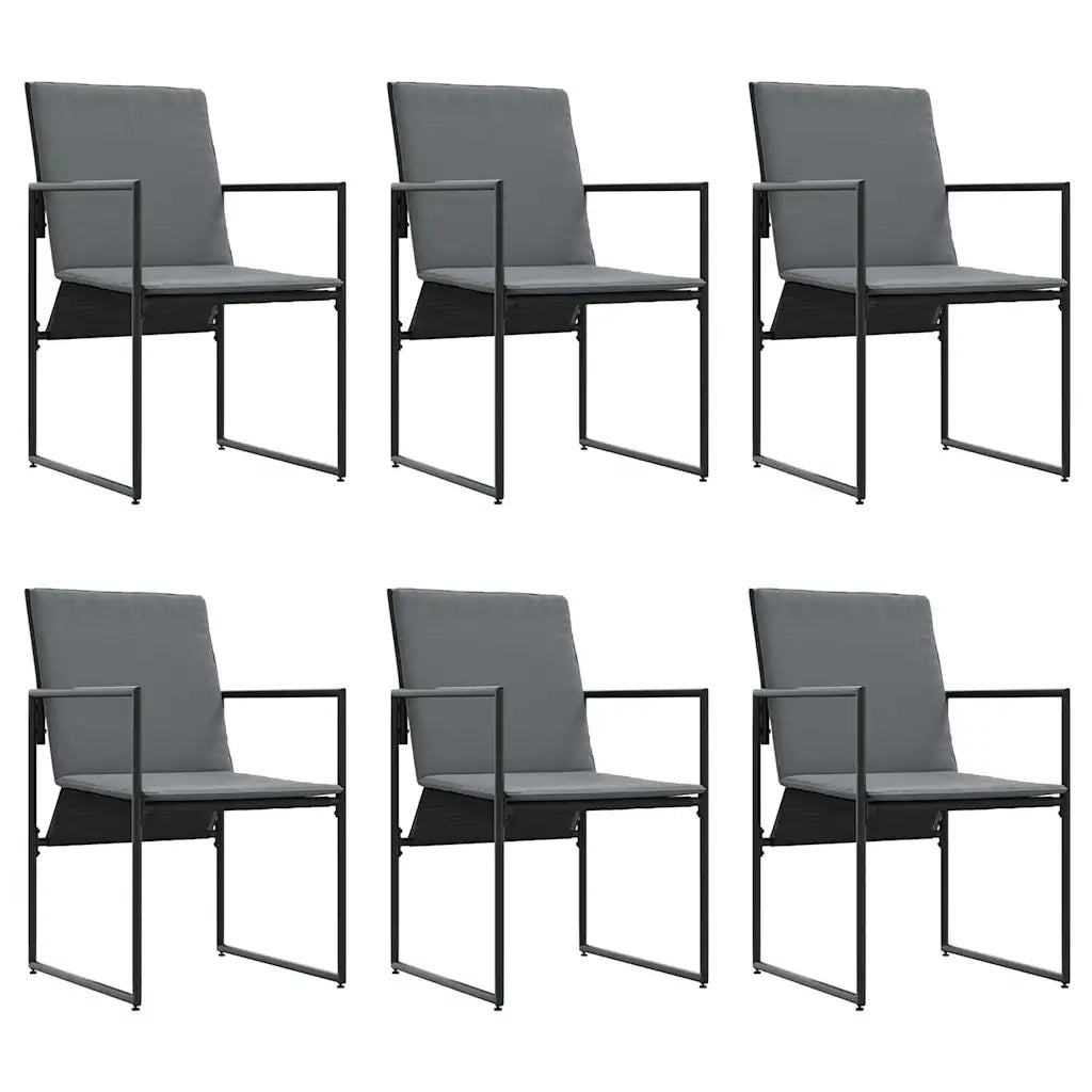 Set da Pranzo per Giardino 7 pcs Nero Acciaio 3335859