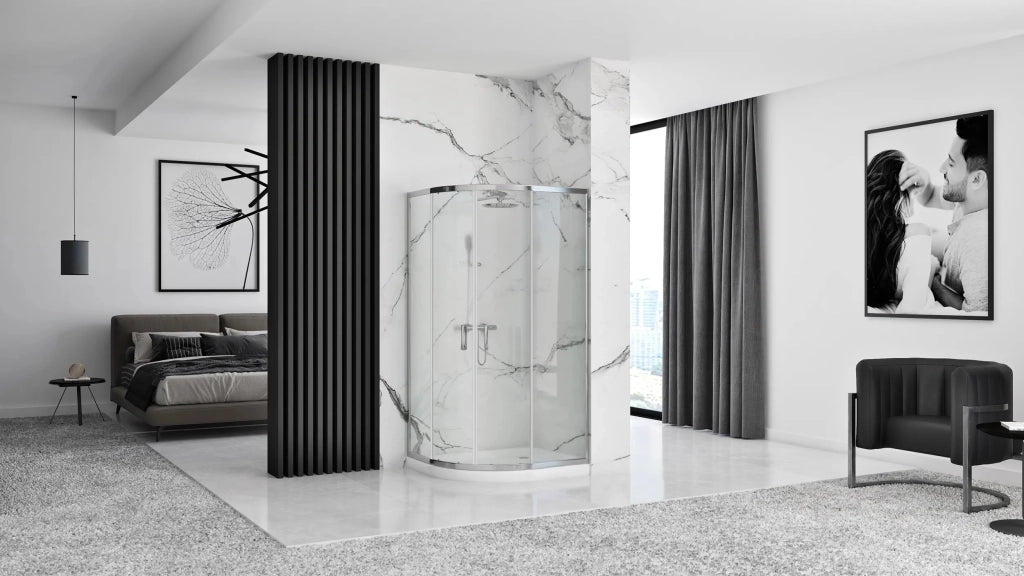 Cabina Doccia Rea Look Chrome 80x80 Con piatto doccia Look bianco
