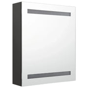 Mobiletto da bagno con specchio LED 50 x 14 x 60 cm antracite 02_0006578
