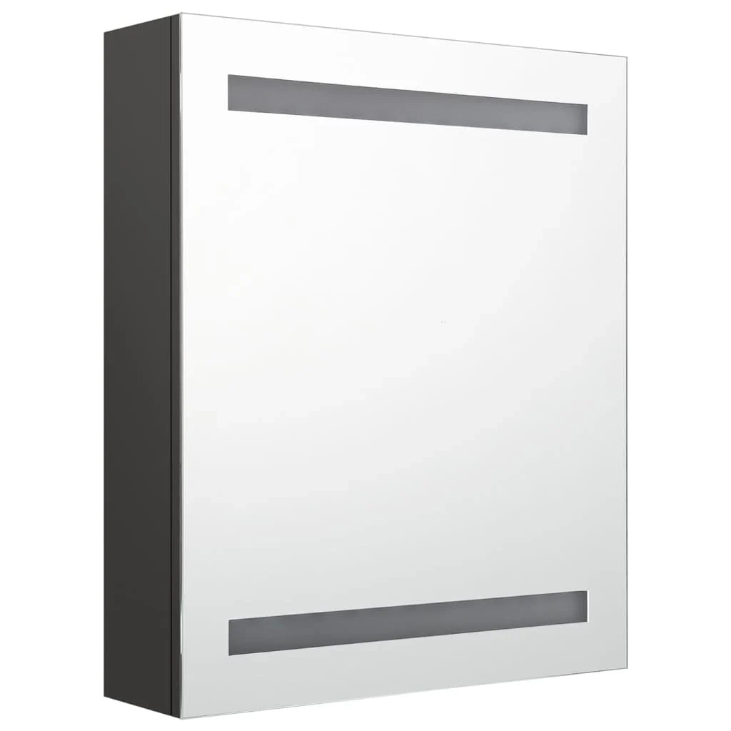 Mobiletto da bagno con specchio LED 50 x 14 x 60 cm antracite 02_0006578