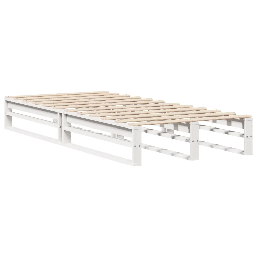 Letto senza Materasso-Struttura Letto Bianco 90x190 cm in Legno Massello Pino 517919