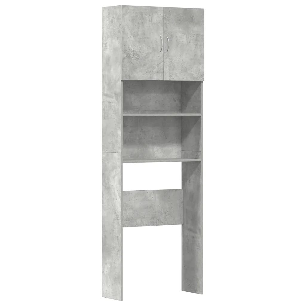 vidaXL Mobile Lavatrice Grigio Cemento 64x24x190 cm Legno Multistrato