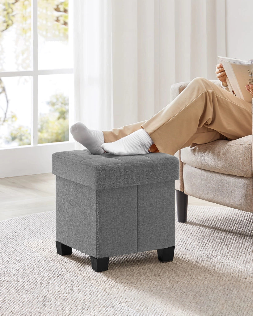Valora PUFA - LSF014G02 Pouf contenitore grigio chiaro per camera da letto
