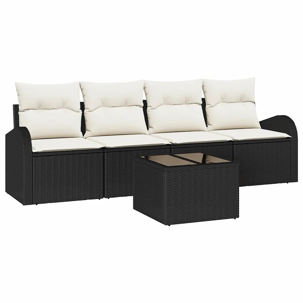 Set Divano da Giardino Nero 55 x 55 x 37 cm polyrattan 3345907