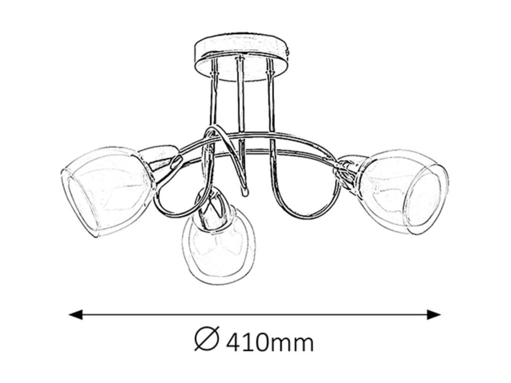Plafoniera Rabalux Dave cromata 3xE14 Ø41cm metallo