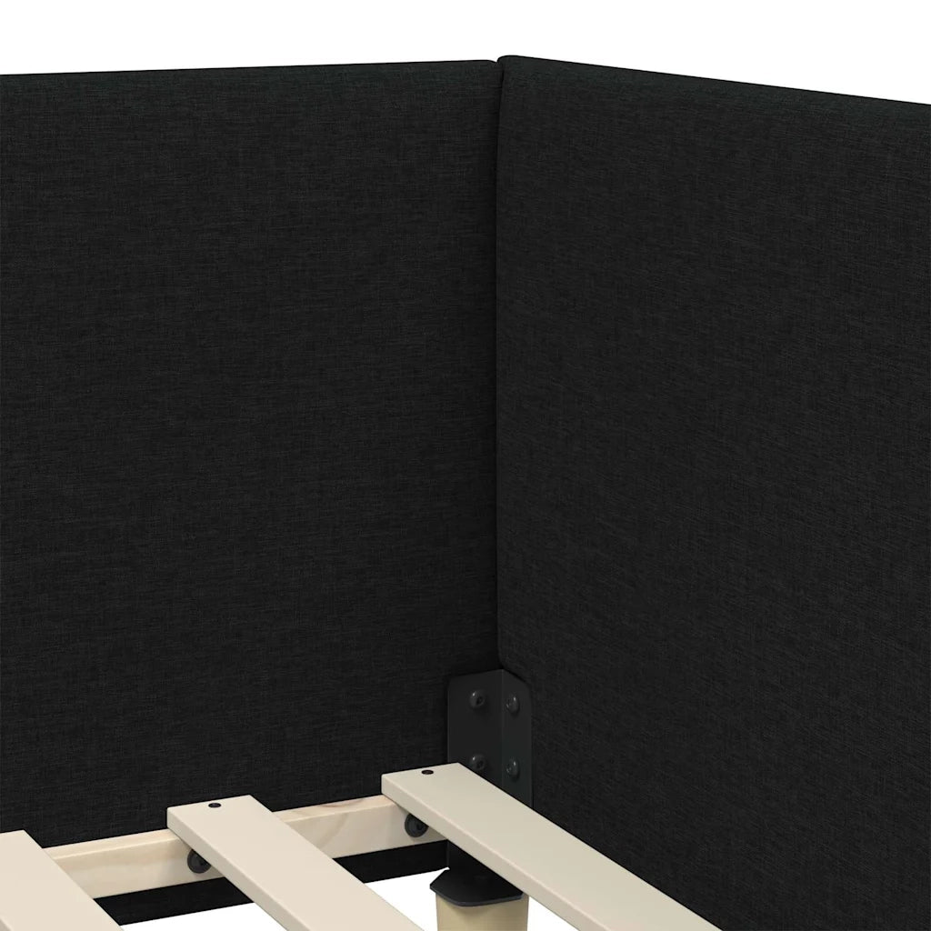 Cornice del letto ad angolo con testiera Nero 100 cm x 200 cm 42016199