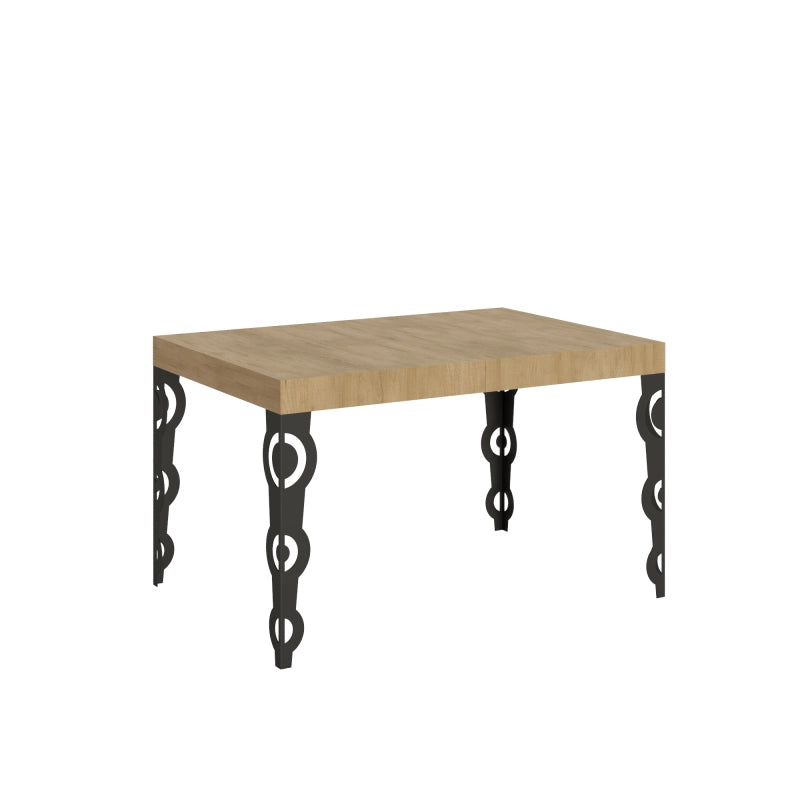 Tavolo allungabile 90x140/244 cm Karamay telaio Antracite - Quercia Natura