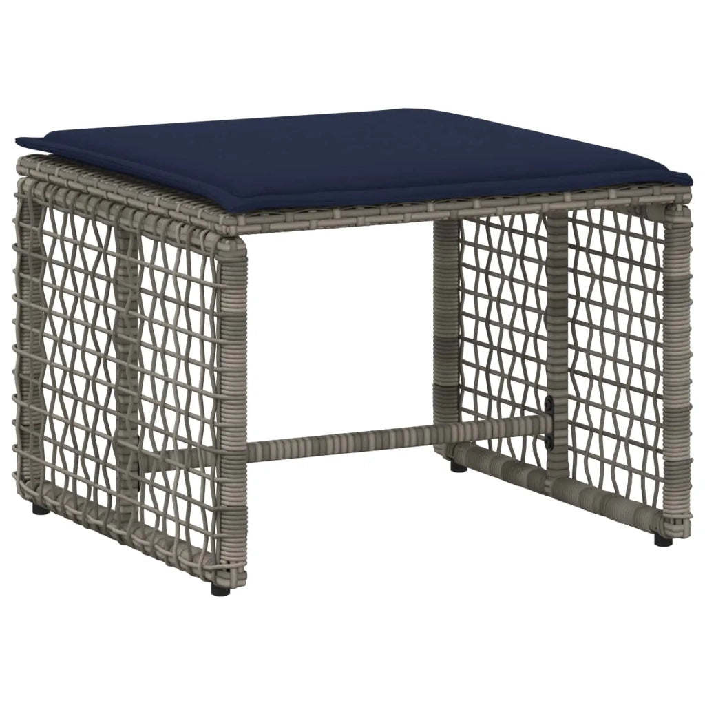 Set di Mobili da Esterno con cuscino 5 pcs Grigio e Blu Navy 42025172