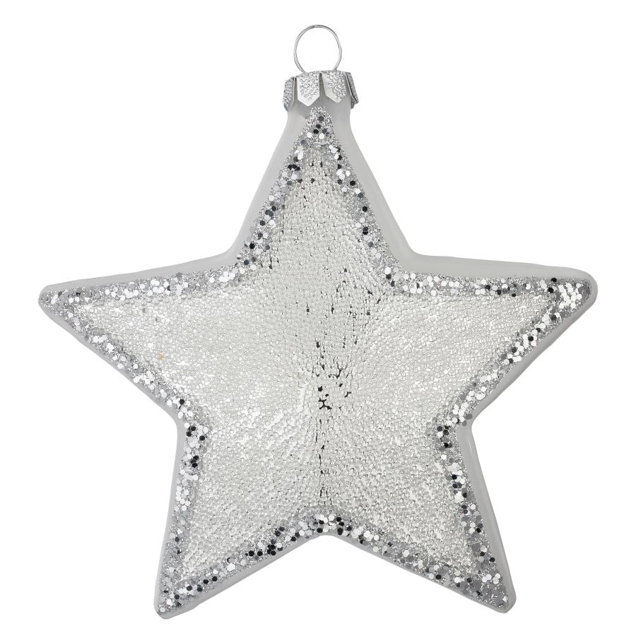 STELLA IN VETRO DA APPENDERE COLOR ARGENTO 10,5CM