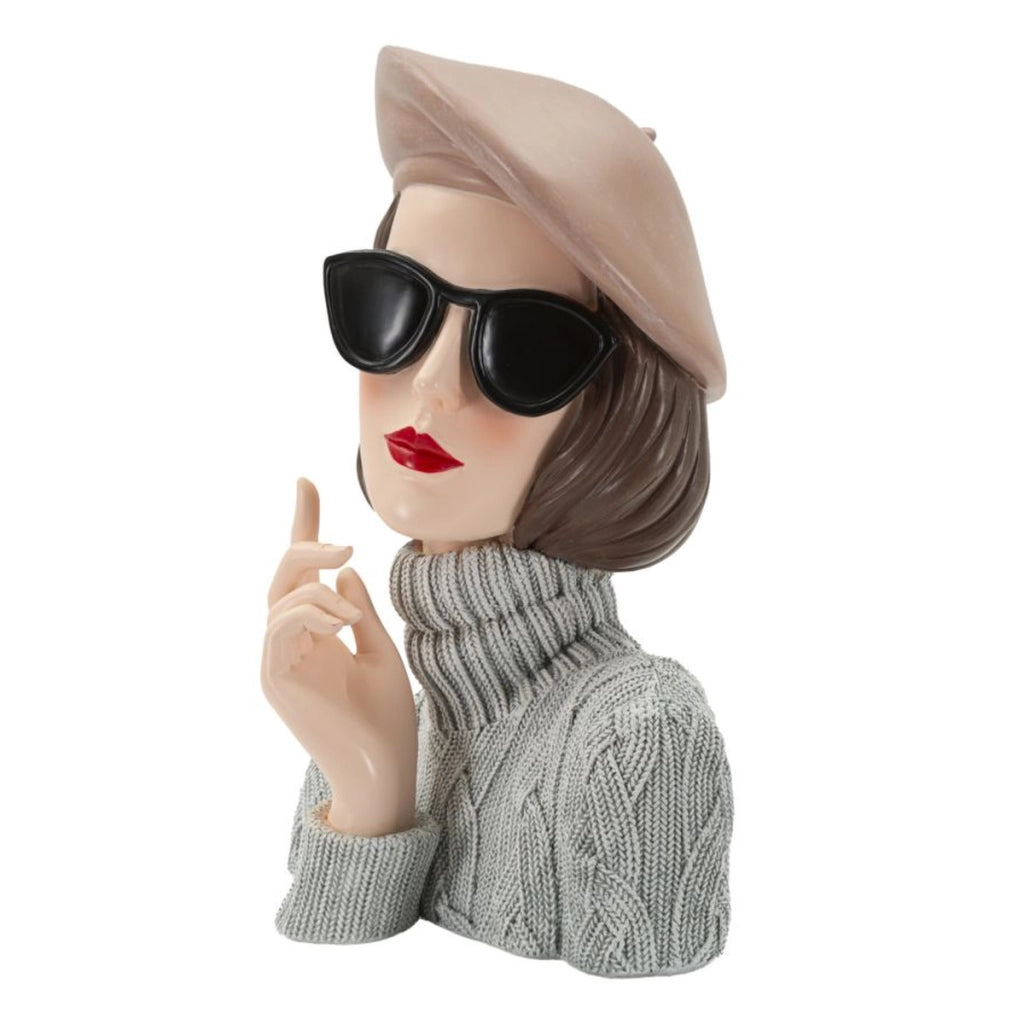 Scultura Donna Paris -B- in resina multicolore