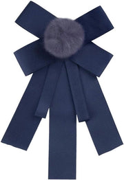 Pinbroche per Donna con Stropdas a Strisce Liscie in Nero - Accessorio per Abbigliamento e Accessori