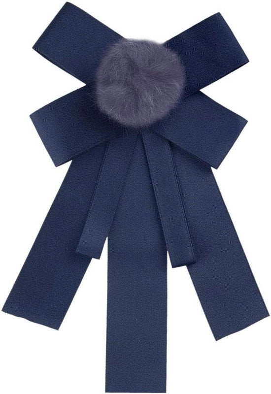 Pinbroche per Donna con Stropdas a Strisce Liscie in Nero - Accessorio per Abbigliamento e Accessori