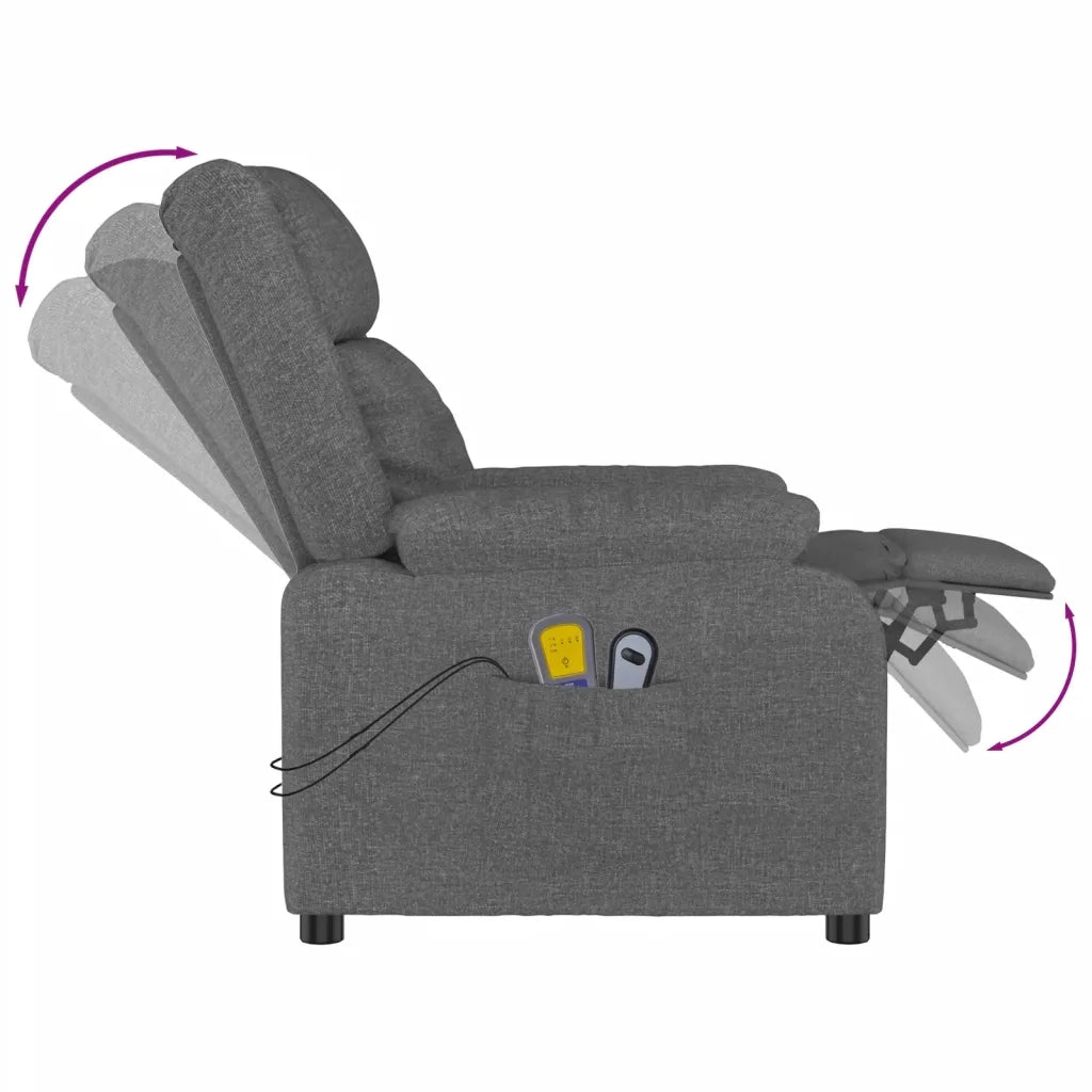 Poltrona Massaggiante Elettrica Grigio Scuro in Tessuto 3143580