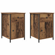 Set di 2 Comodini | Armadio da Notte | Mobiletto da notte Legno vecchio 40 x 42 x 60 cm