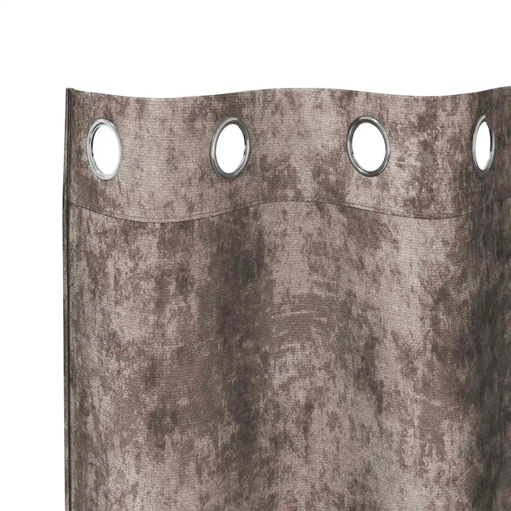 Tende in Velluto 2 pz Cappuccino 260 x 140 cm Velluto