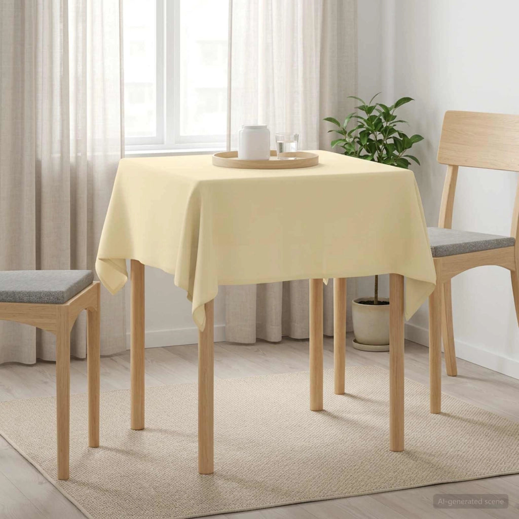 Tovaglia da Tavolo 5 pz Bianco Crema 110 x 110 cm Poliestere 42040181