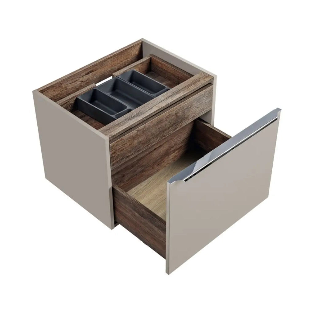 Mobile sottolavabo VANTA taupe 60 cm – modello sospeso con 2 cassetti