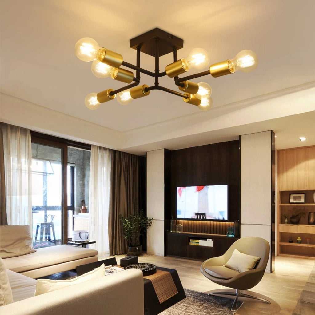 ZMH Lampada da soffitto vintage nera industriale per camera letto