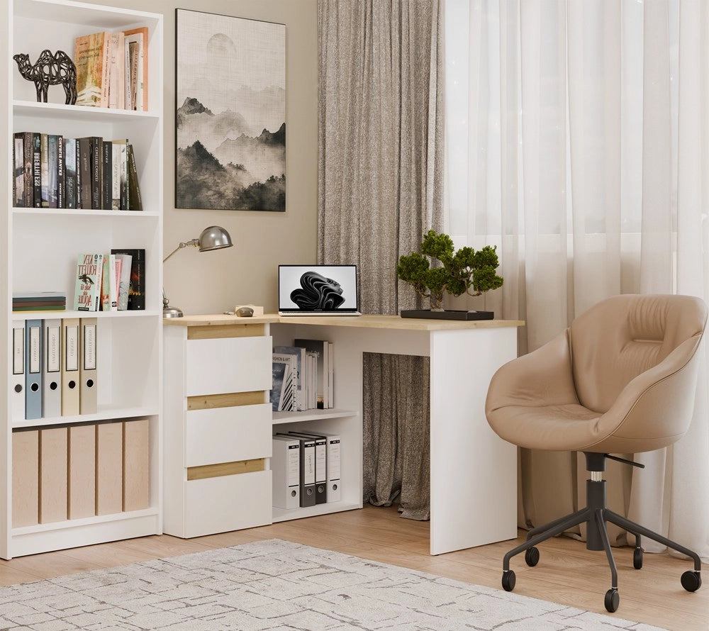 Scrivania NICEA sinistro artisan bianco per ufficio e studio