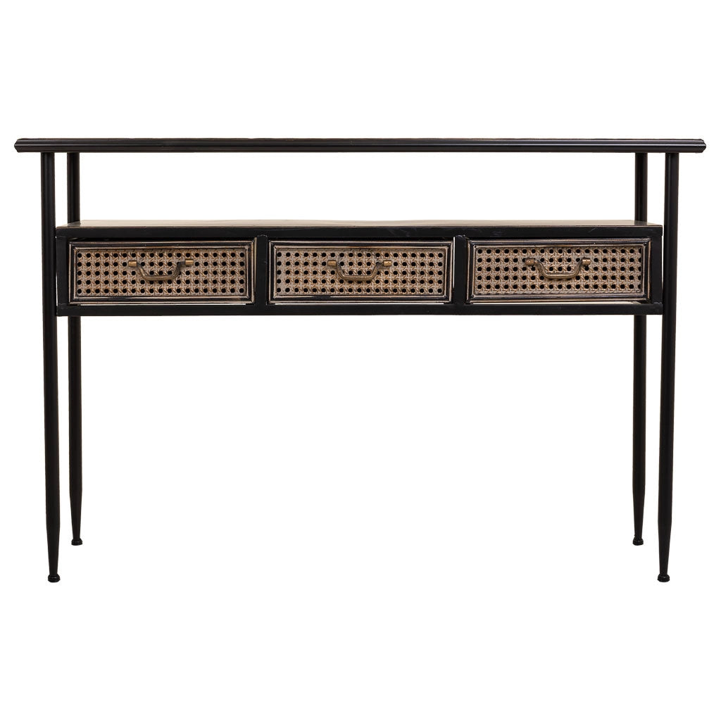 Mobile da ingresso in metallo marrone 122x42x80h
