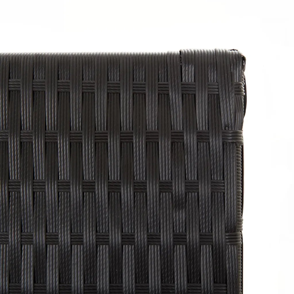 Divisorio per Ambienti | Divider per stanze | Paravento a 6 Pannelli Nero in Polyrattan