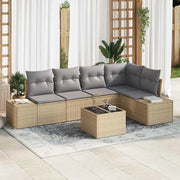 Set Divano da Giardino 6 pcs Beige polyrattan 3347070