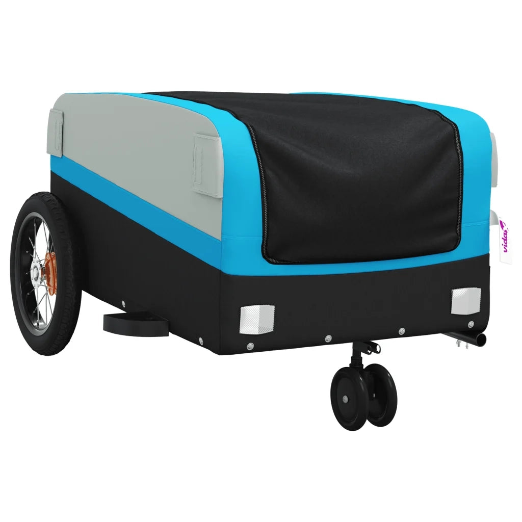 Rimorchio da Bici Nero e Blu 30 kg in Ferro 94058