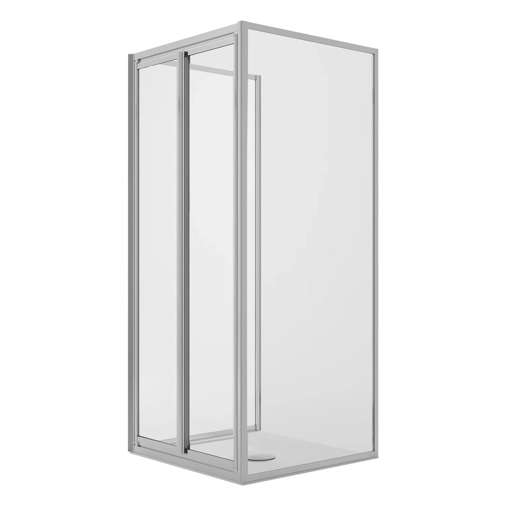 Box Doccia 3 lati 70x75x70CM H198 Cristallo Trasparente 2 Fissi+Saloon 2 Ante Battente 75 mod. West