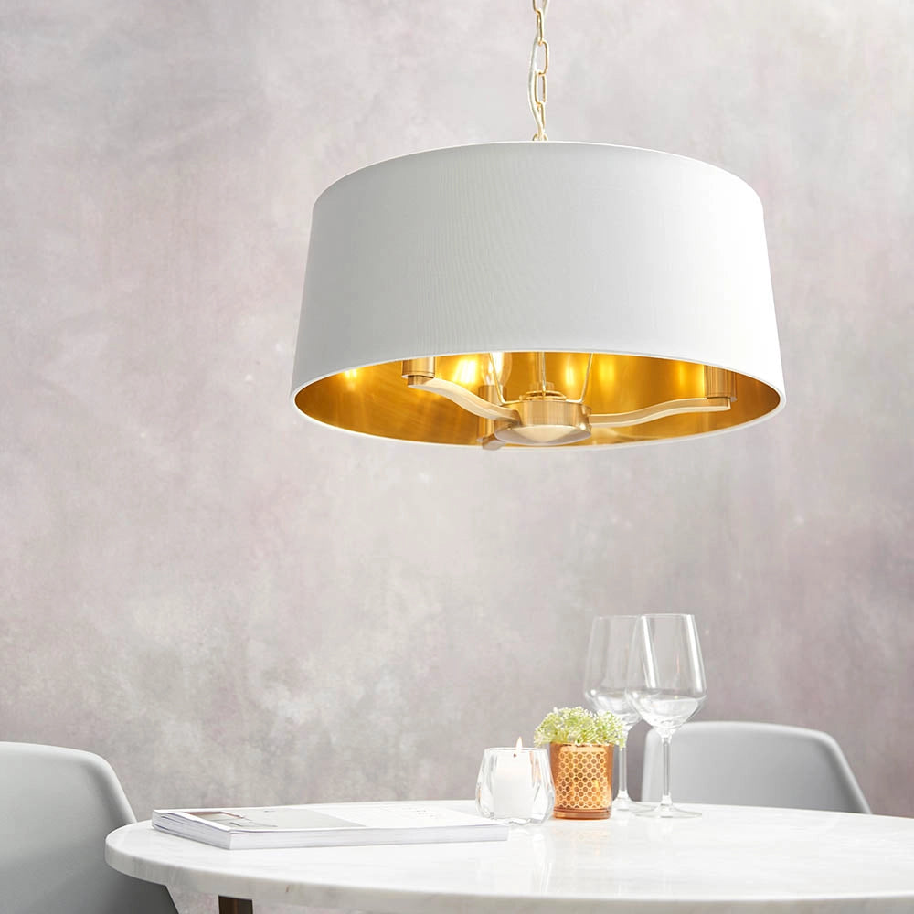 Lampadario Harvey Endon oro satinato bianco 3xE14 40W