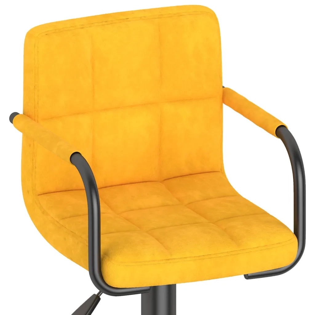 Sgabello da Bar Giallo Senape in Velluto 334655
