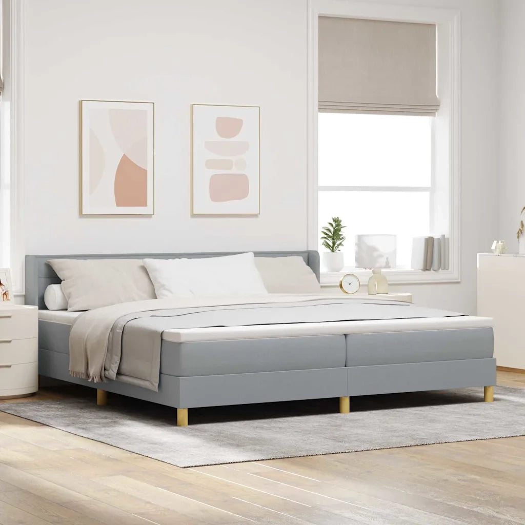 Letto a molle con materasso Grigio chiaro 200 x 200 cm Tessuto 3341251