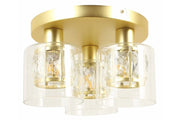Plafoniera rotonda Elmo oro 3 luci cristallo E14 Reality
