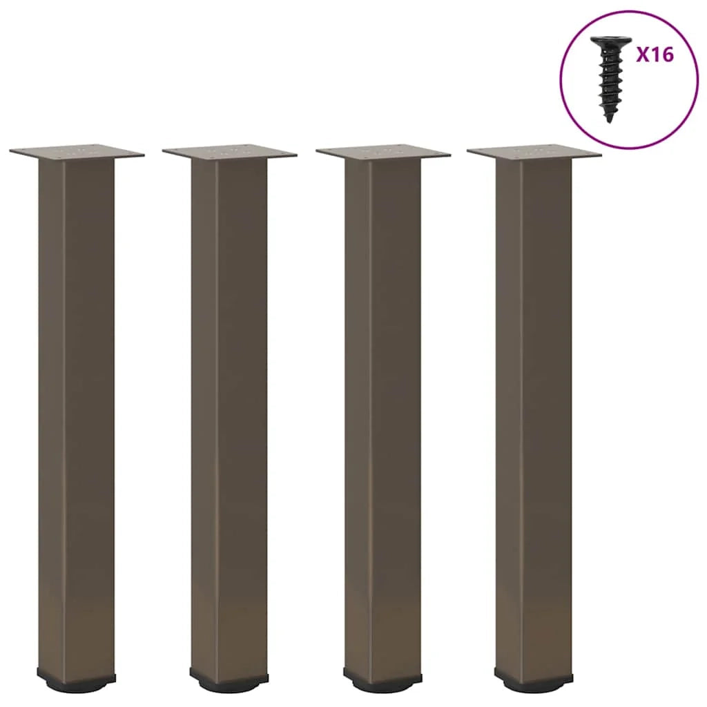 Set di 4 gambe per tavolo consolle in acciaio 72-74 cm con piedini regolabili stile moderno acciaio naturale 02_0056768