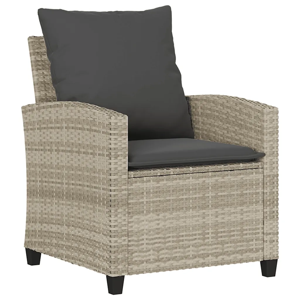 Set Divano da Giardino 6pz con Cuscini Grigio Chiaro Polyrattan 3324589