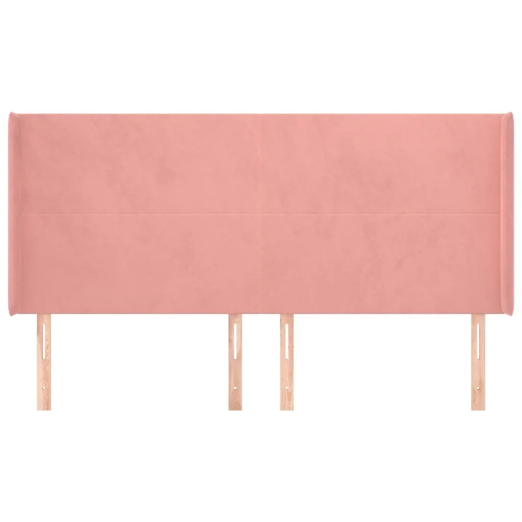 Testiera | Testata ad Orecchio Rosa 183x16x118/128 cm in Velluto