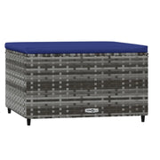 Poggiapiedi da Giardino con Cuscino in Polyrattan Grigio CFW6622782