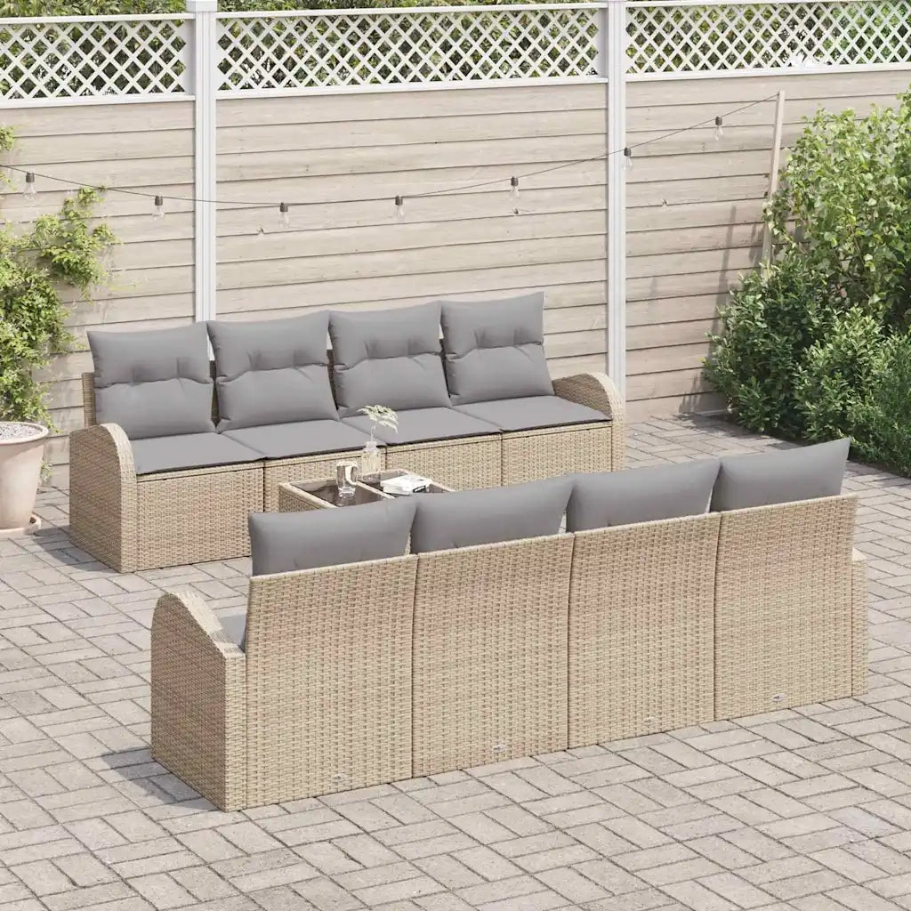 Set Divano da Giardino Beige 55 x 55 x 37 cm polyrattan 3345970
