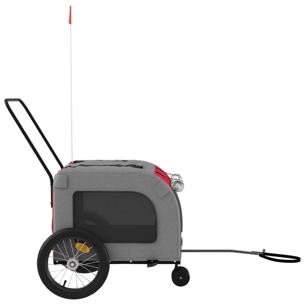 Rimorchio da Bici per Animali Rosso e Grigio Oxford e Ferro 93852