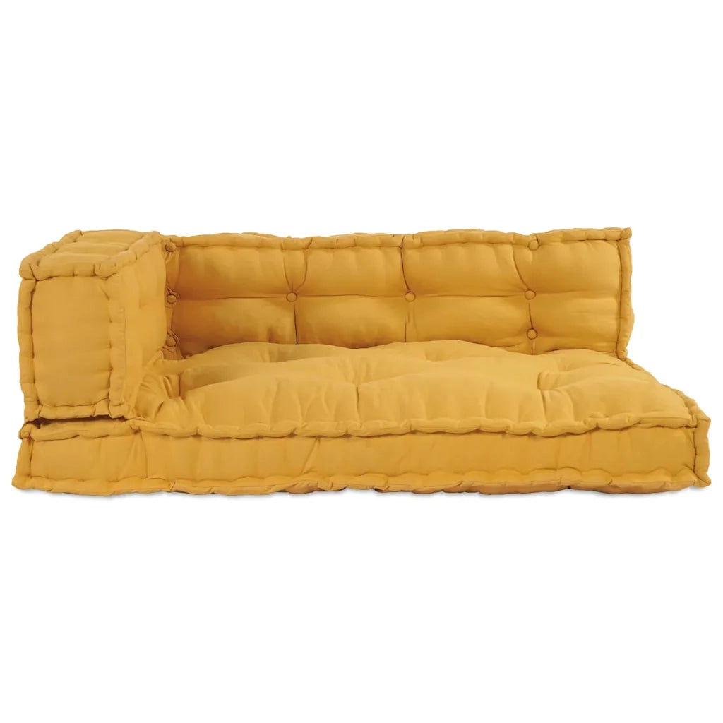 Cuscino per Divano Pallet 3 pcs Giallo 120 x 80 x 38 cm Tessuto 4019092