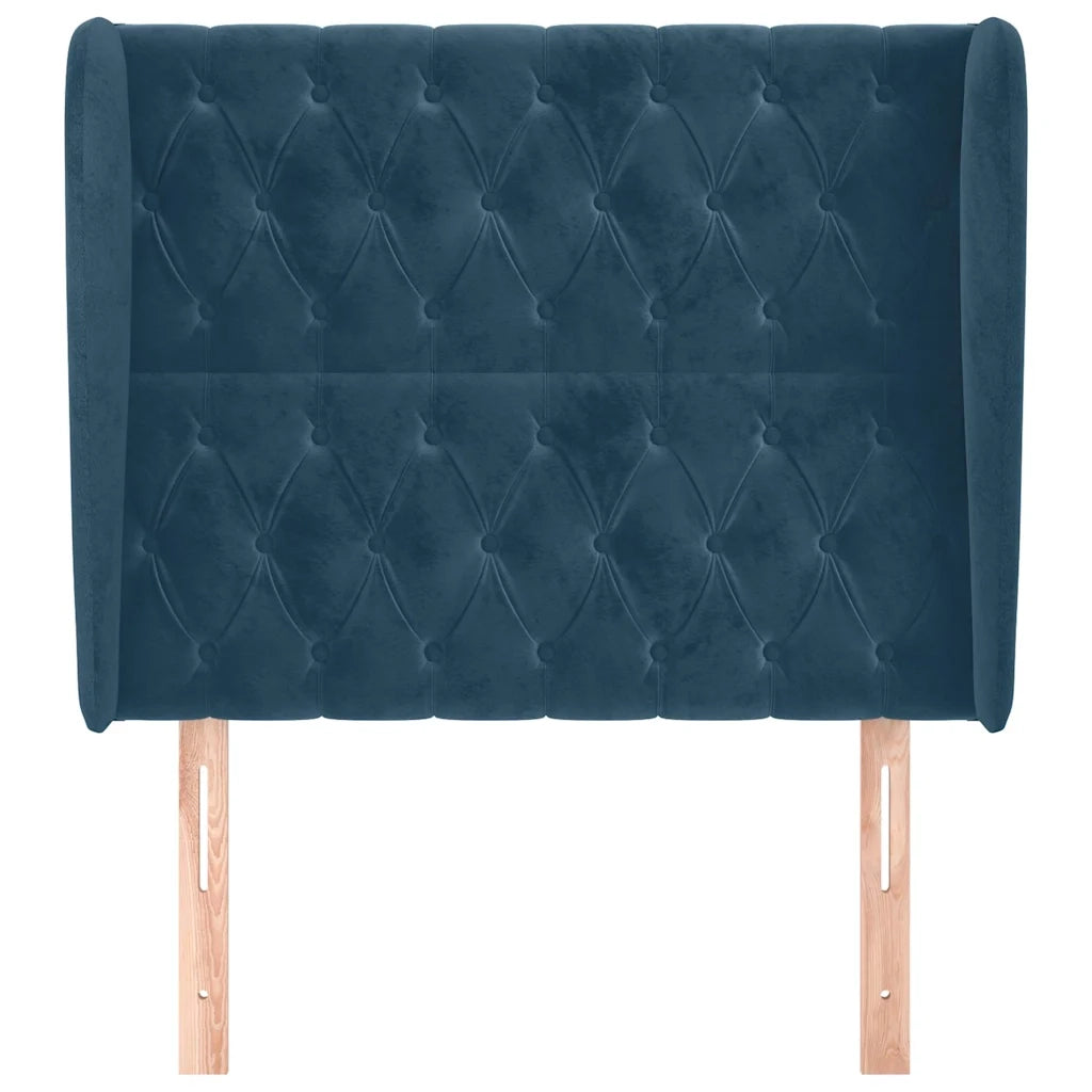 Testiera ad Orecchio Blu Scuro 93x23x118/128 cm in Velluto 3118332