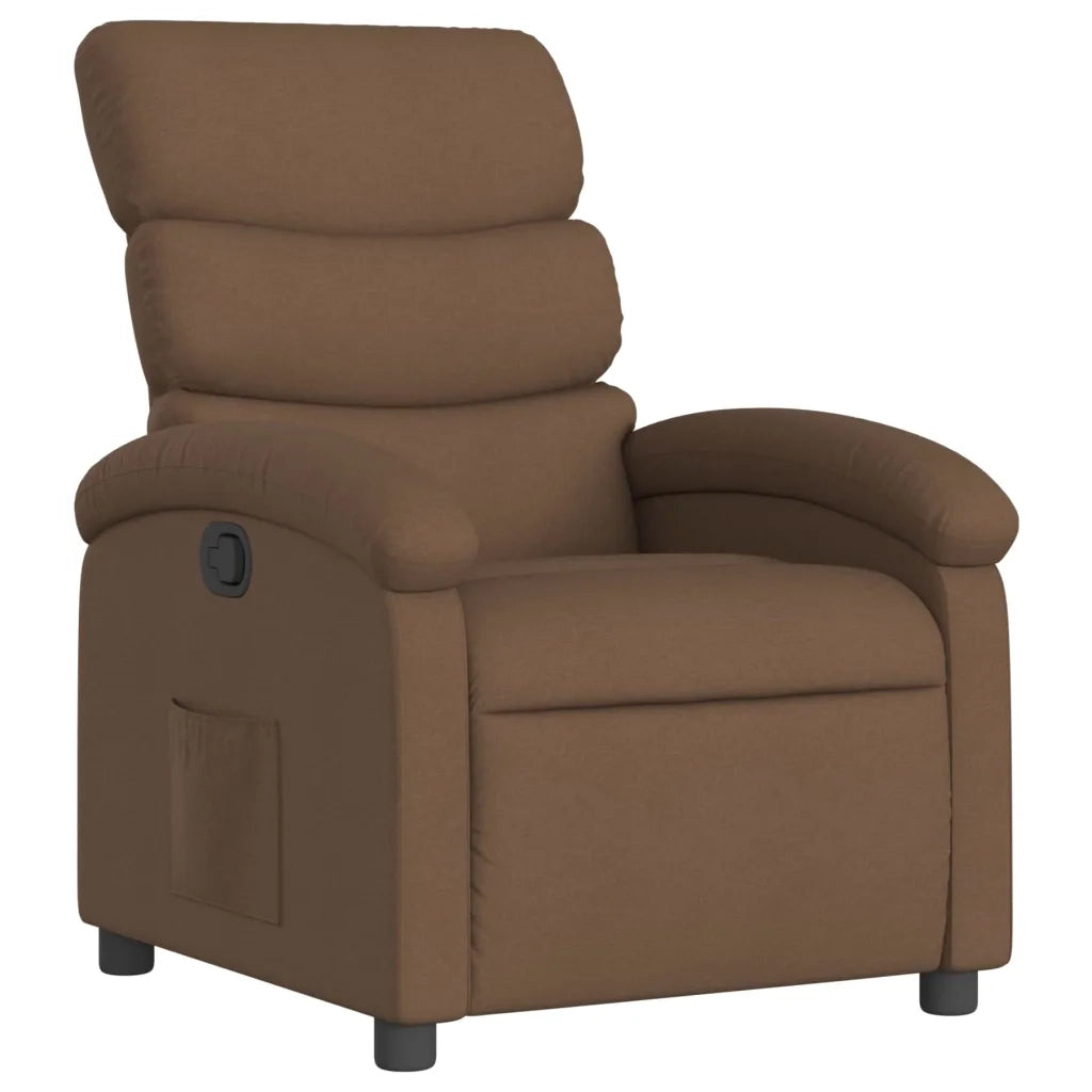 Divano Sedia-Poltrona Reclinabile in Tessuto Marrone 803862