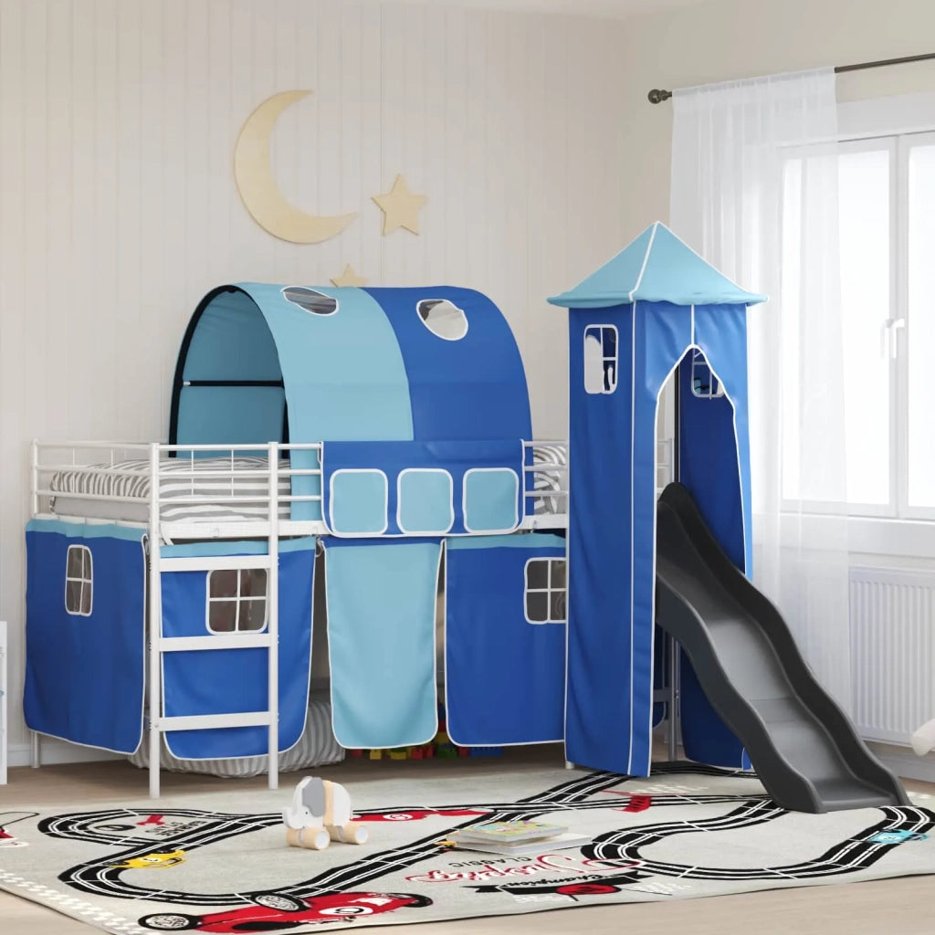 Struttura del letto loft per bambini Bianco e Blu 90 x 200 cm 42020902